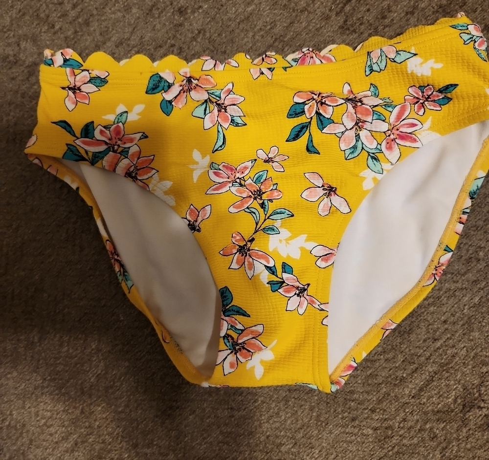 Art Class Yellow Floral Bikini Bottoms